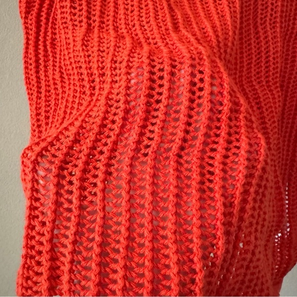 Zara Red Orange Cotton Crochet Short Sleeve Top Size S - Picture 4 of 7